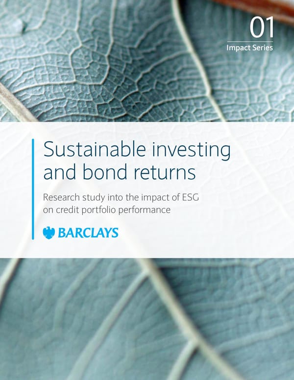 Sustainable Investing and Bond Returns - Page 1